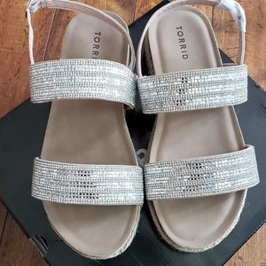 Torrid Rhinestone Double Strap Flatform